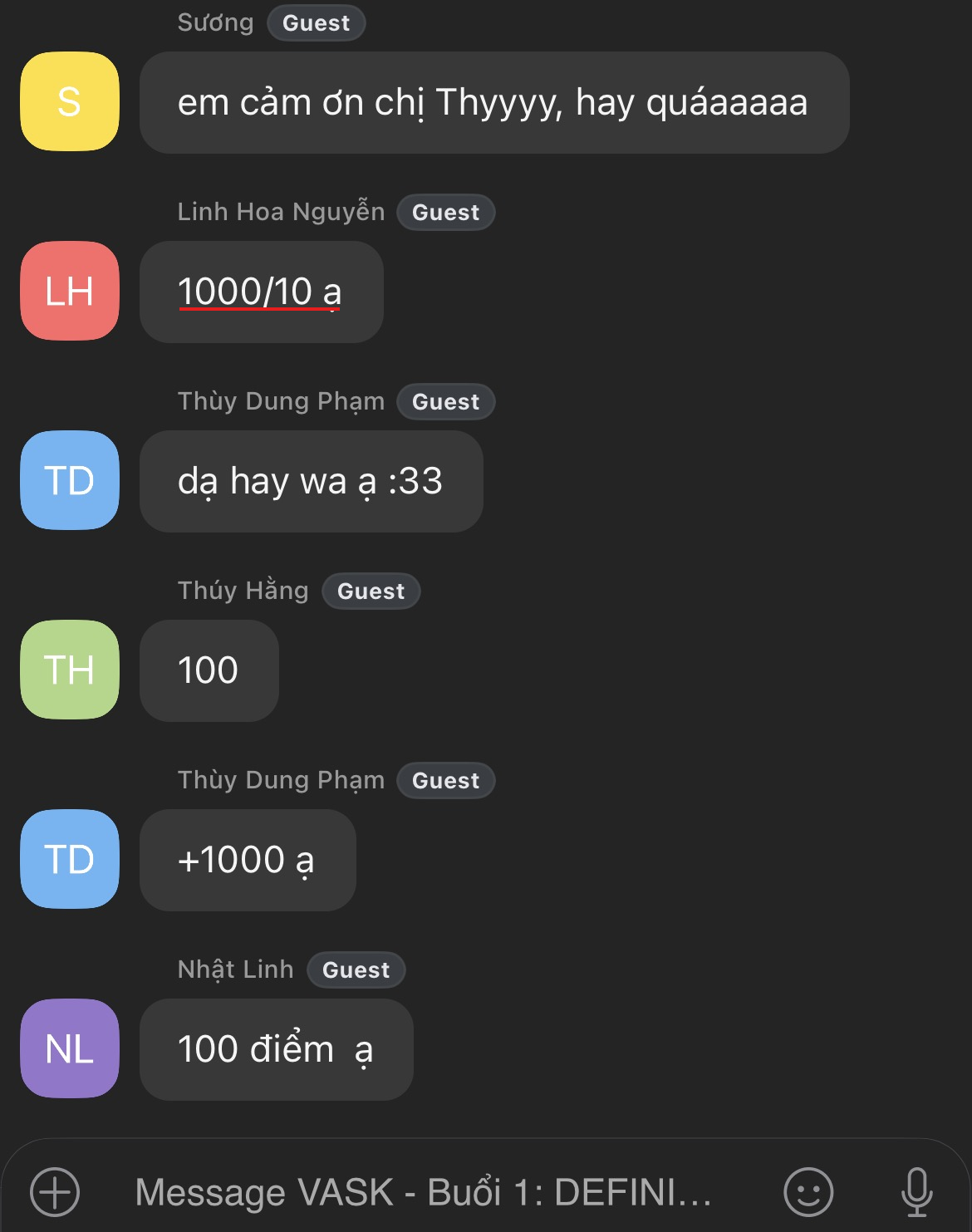 Live feedback 1